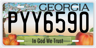 GA license plate PYY6590