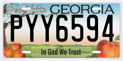 GA license plate PYY6594