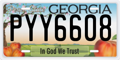 GA license plate PYY6608