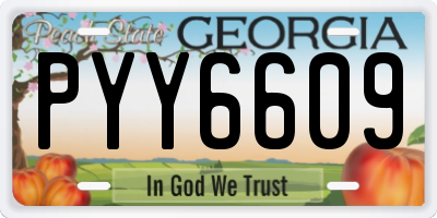 GA license plate PYY6609