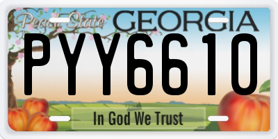 GA license plate PYY6610