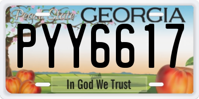 GA license plate PYY6617