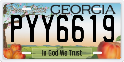 GA license plate PYY6619