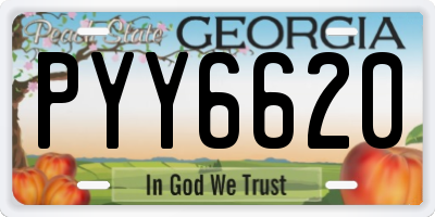 GA license plate PYY6620