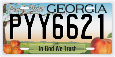 GA license plate PYY6621