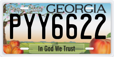 GA license plate PYY6622