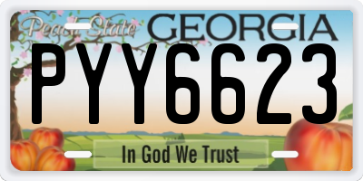 GA license plate PYY6623