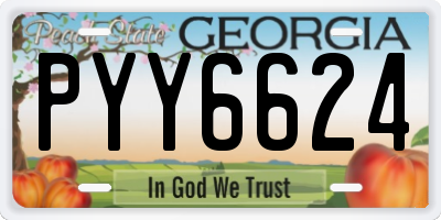 GA license plate PYY6624