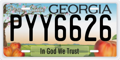 GA license plate PYY6626