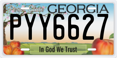 GA license plate PYY6627