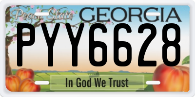 GA license plate PYY6628