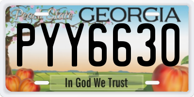 GA license plate PYY6630