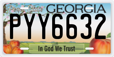 GA license plate PYY6632