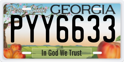 GA license plate PYY6633