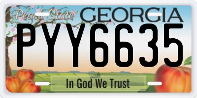 GA license plate PYY6635