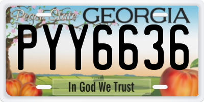 GA license plate PYY6636