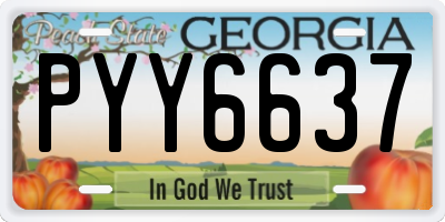 GA license plate PYY6637