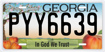 GA license plate PYY6639