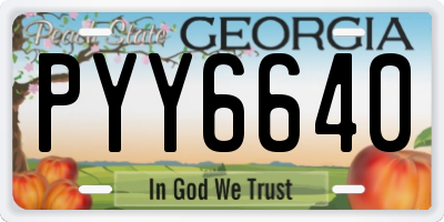 GA license plate PYY6640