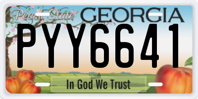 GA license plate PYY6641