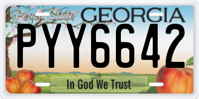 GA license plate PYY6642