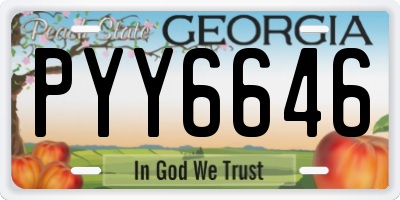 GA license plate PYY6646