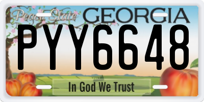 GA license plate PYY6648