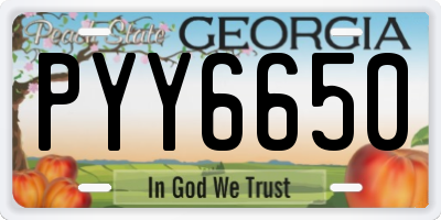 GA license plate PYY6650