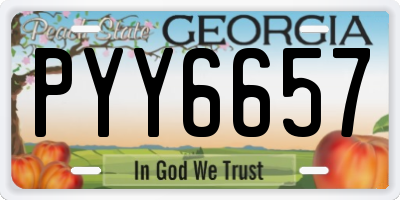 GA license plate PYY6657
