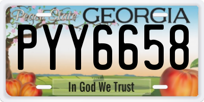 GA license plate PYY6658
