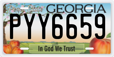 GA license plate PYY6659