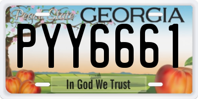GA license plate PYY6661