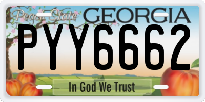 GA license plate PYY6662