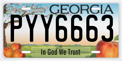 GA license plate PYY6663