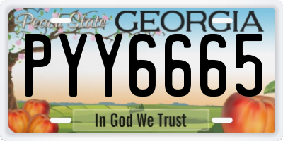 GA license plate PYY6665