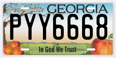 GA license plate PYY6668