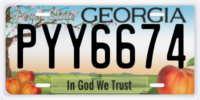 GA license plate PYY6674