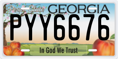 GA license plate PYY6676