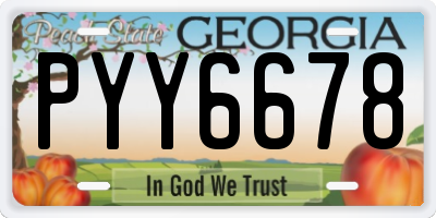 GA license plate PYY6678