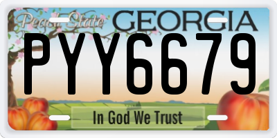GA license plate PYY6679