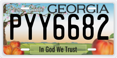 GA license plate PYY6682