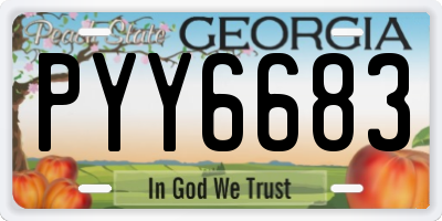 GA license plate PYY6683