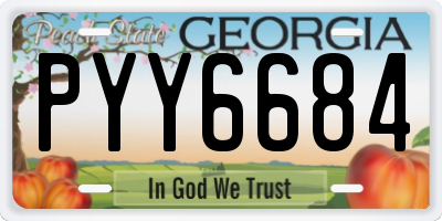 GA license plate PYY6684