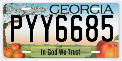 GA license plate PYY6685