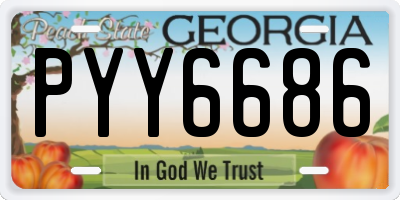 GA license plate PYY6686