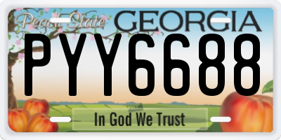 GA license plate PYY6688
