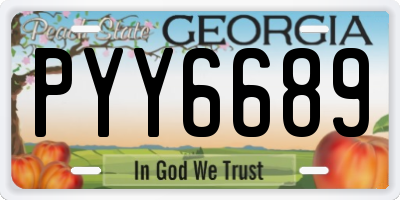 GA license plate PYY6689