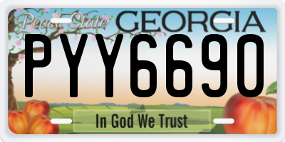 GA license plate PYY6690