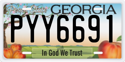GA license plate PYY6691