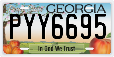 GA license plate PYY6695